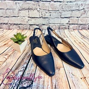 Franco Sarto | Flats Womens 6.5 Navy Blue Briella Slingback Pointy Closed Toe